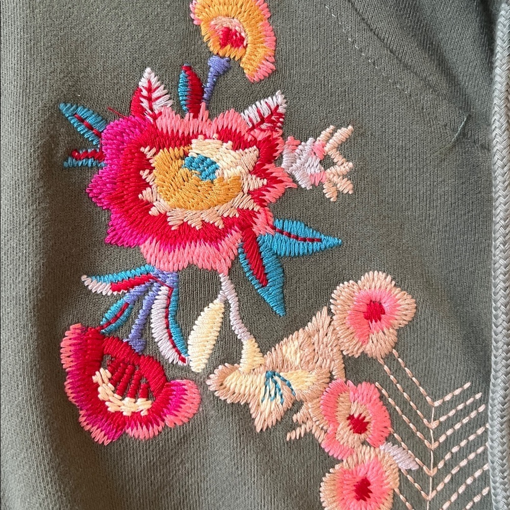 Solitaire Green Embroidered Utility Jacket - Picture 4 of 7